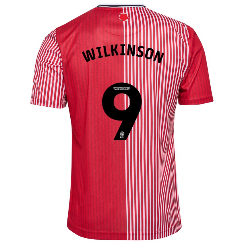 Niño Camiseta Katie Wilkinson #9 Rojo 1ª Equipación 2023/24 La Camisa Perú