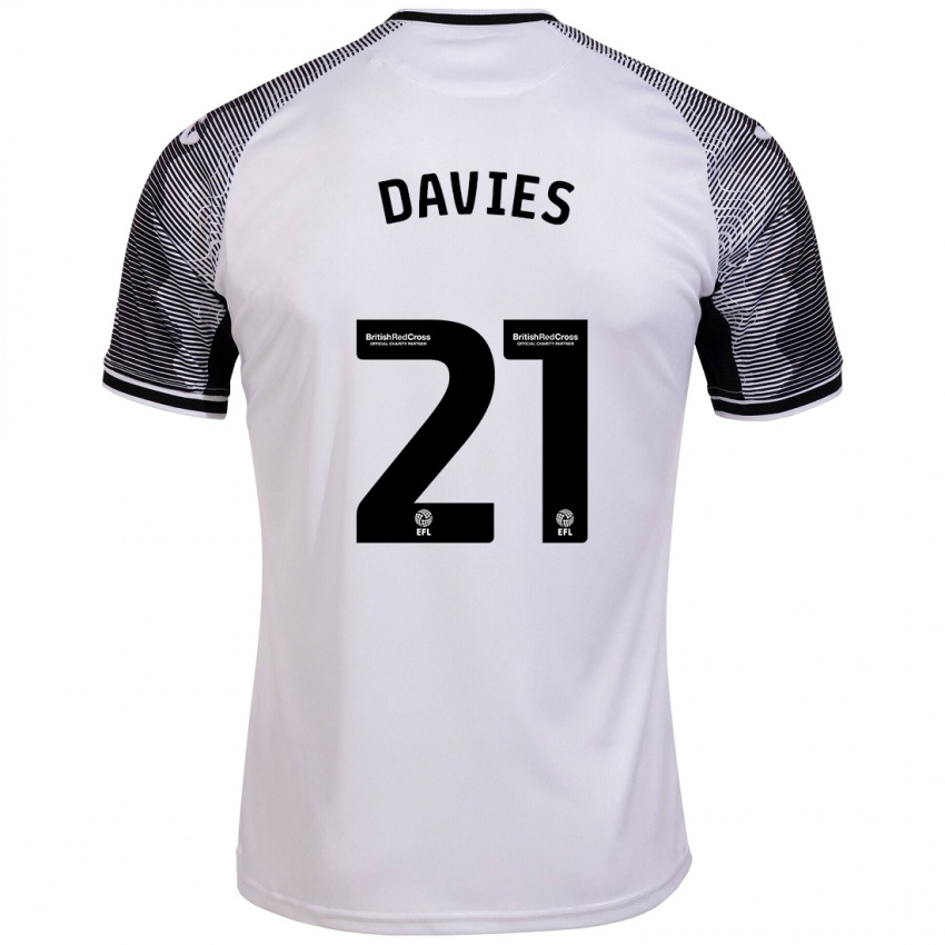 Niño Camiseta Laura Davies #21 Blanco 1ª Equipación 2023/24 La Camisa Perú