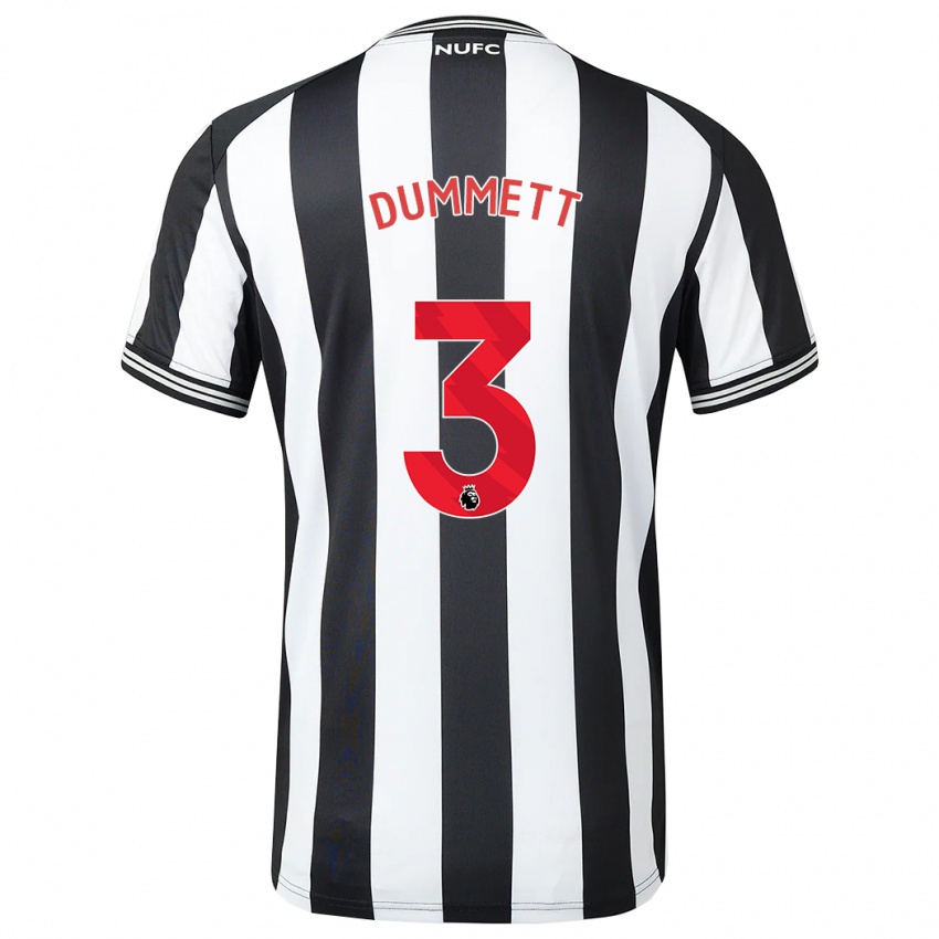 Niño Camiseta Paul Dummett #3 Blanco Negro 1ª Equipación 2023/24 La Camisa Perú