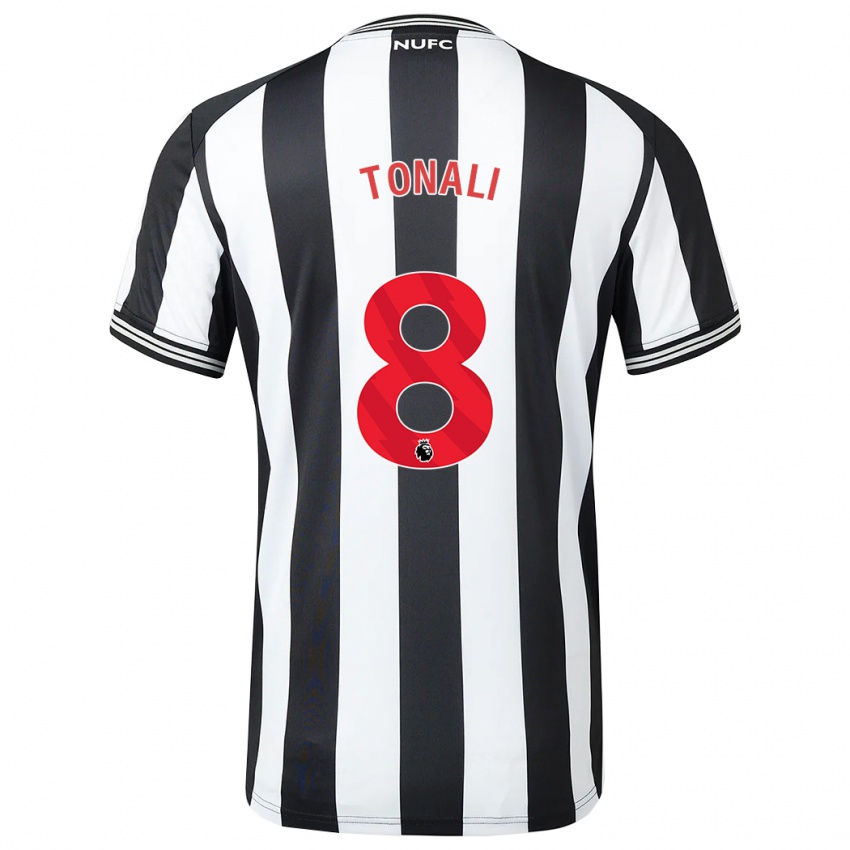 Niño Camiseta Sandro Tonali #8 Blanco Negro 1ª Equipación 2023/24 La Camisa Perú