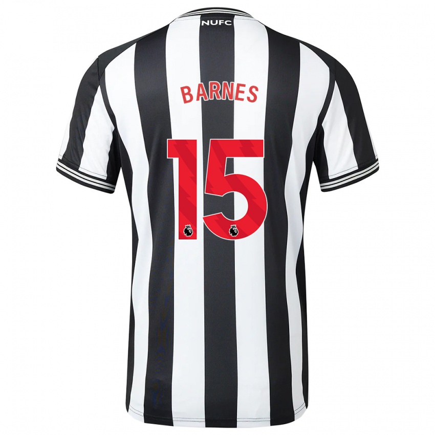 Niño Camiseta Harvey Barnes #15 Blanco Negro 1ª Equipación 2023/24 La Camisa Perú