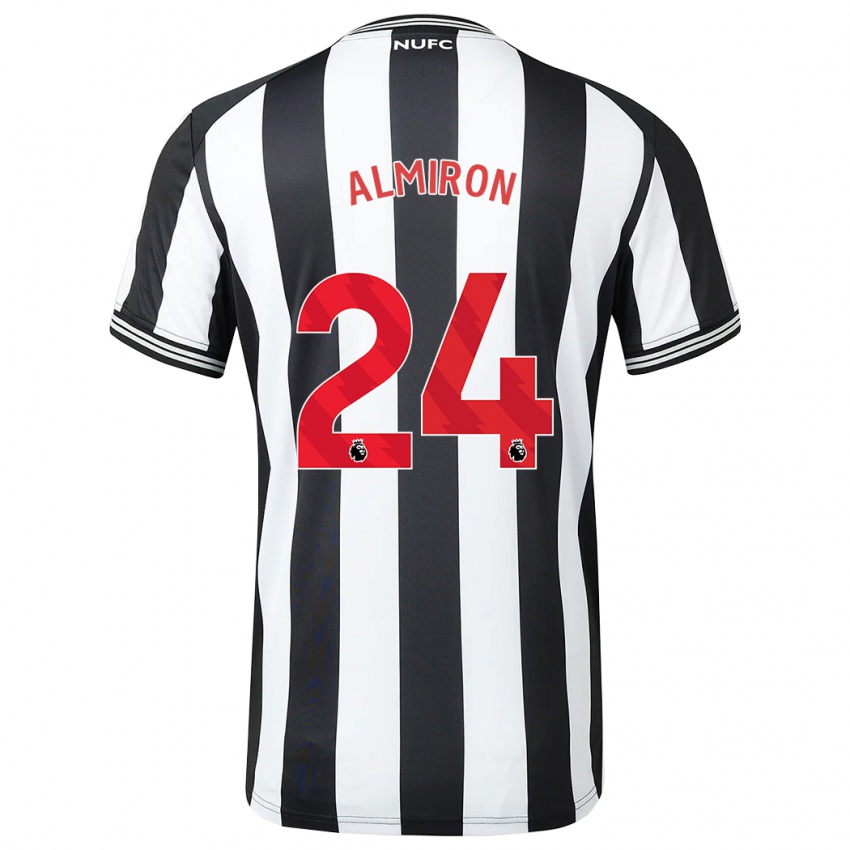 Niño Camiseta Miguel Almirón #24 Blanco Negro 1ª Equipación 2023/24 La Camisa Perú