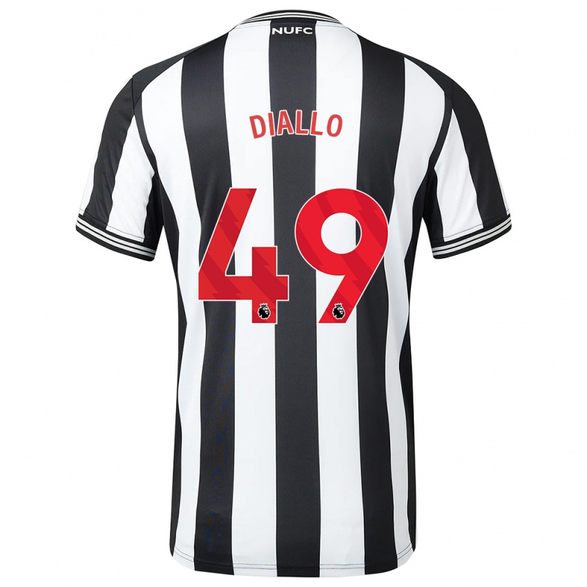 Niño Camiseta Amadou Diallo #49 Blanco Negro 1ª Equipación 2023/24 La Camisa Perú