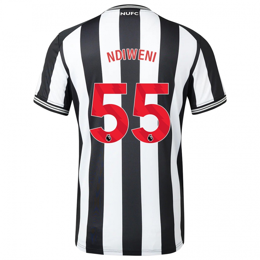 Niño Camiseta Michael Ndiweni #55 Blanco Negro 1ª Equipación 2023/24 La Camisa Perú