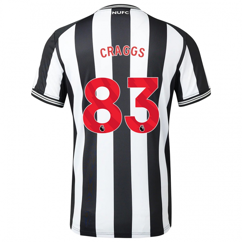 Niño Camiseta Luke Craggs #83 Blanco Negro 1ª Equipación 2023/24 La Camisa Perú