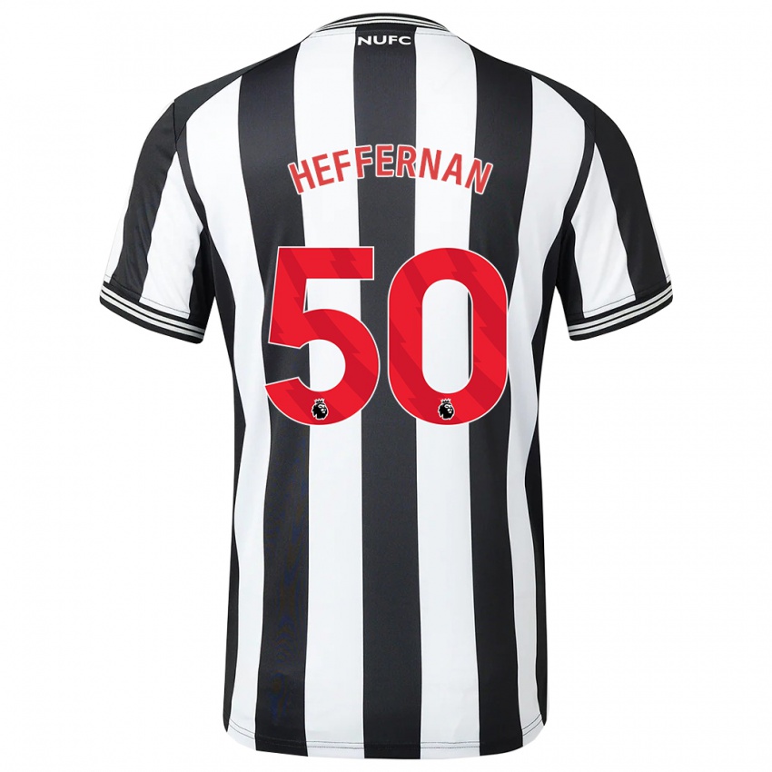 Niño Camiseta Cathal Heffernan #50 Blanco Negro 1ª Equipación 2023/24 La Camisa Perú