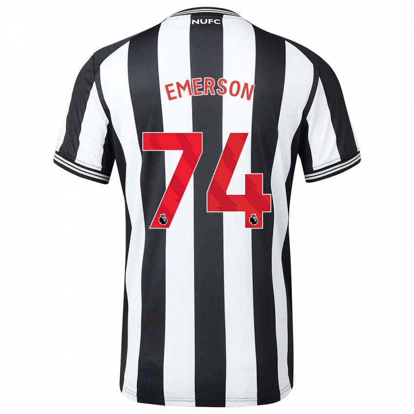 Niño Camiseta Johnny Emerson #74 Blanco Negro 1ª Equipación 2023/24 La Camisa Perú