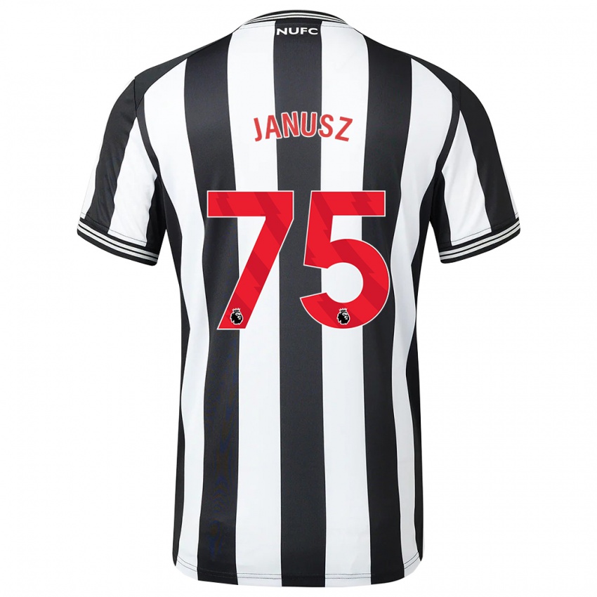 Niño Camiseta Adrian Janusz #75 Blanco Negro 1ª Equipación 2023/24 La Camisa Perú