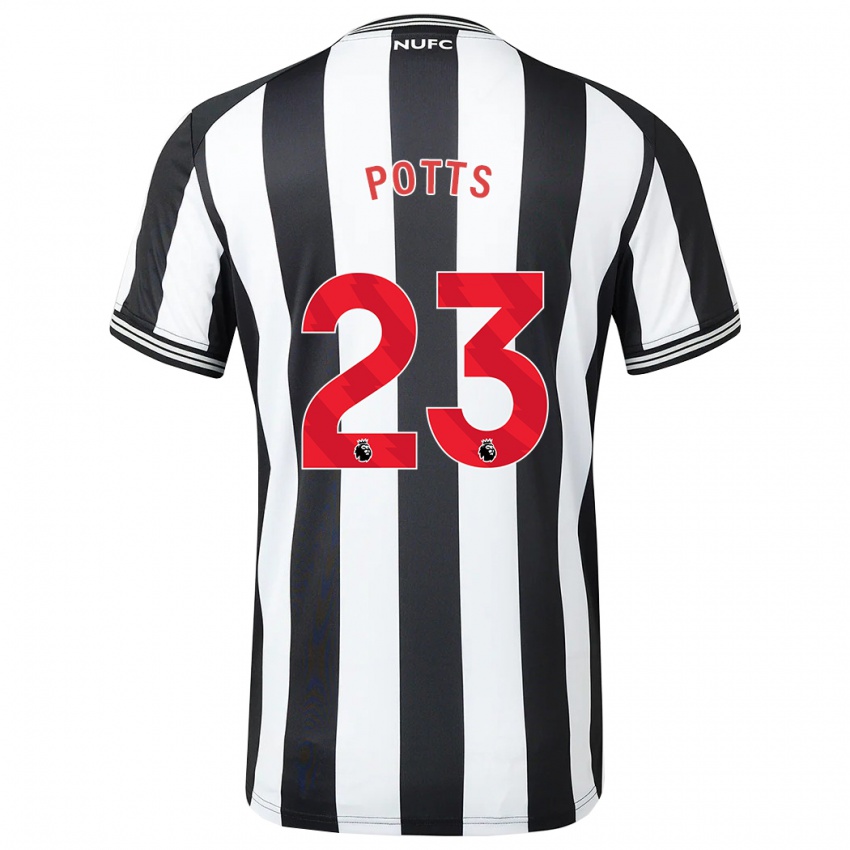 Niño Camiseta Charlotte Potts #23 Blanco Negro 1ª Equipación 2023/24 La Camisa Perú