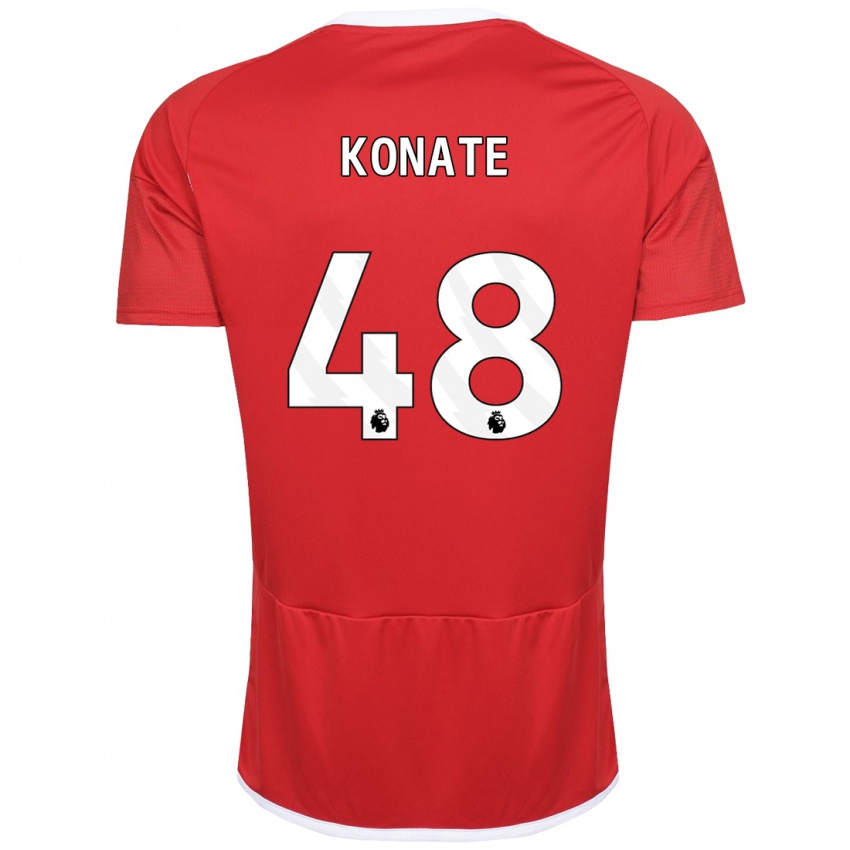 Niño Camiseta Ateef Konaté #48 Rojo 1ª Equipación 2023/24 La Camisa Perú