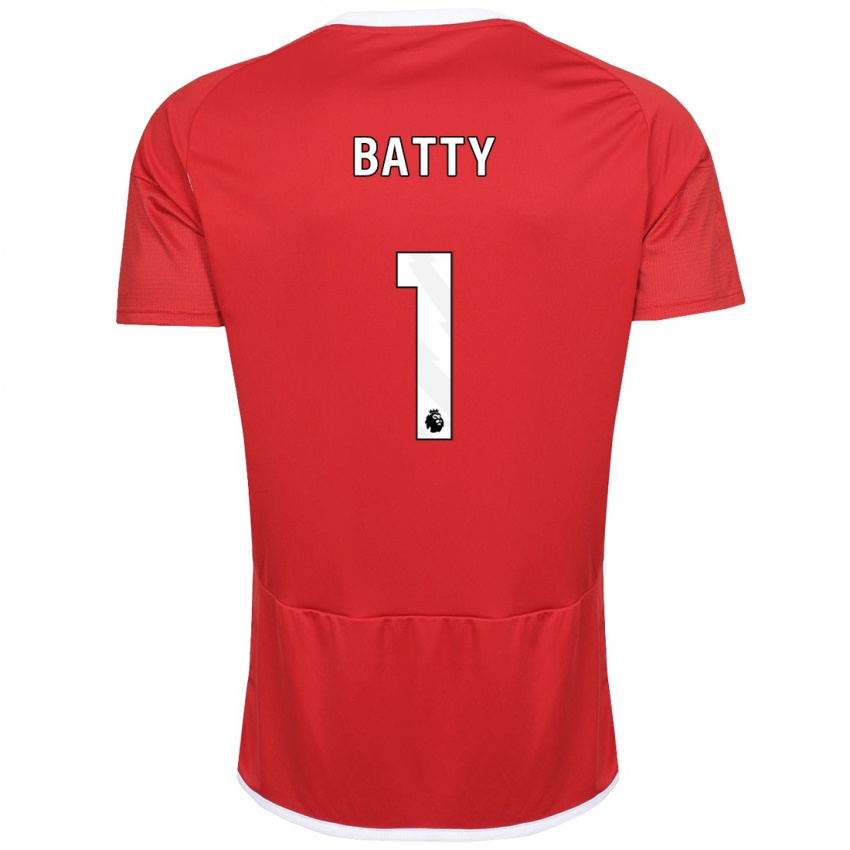 Niño Camiseta Emily Batty #1 Rojo 1ª Equipación 2023/24 La Camisa Perú