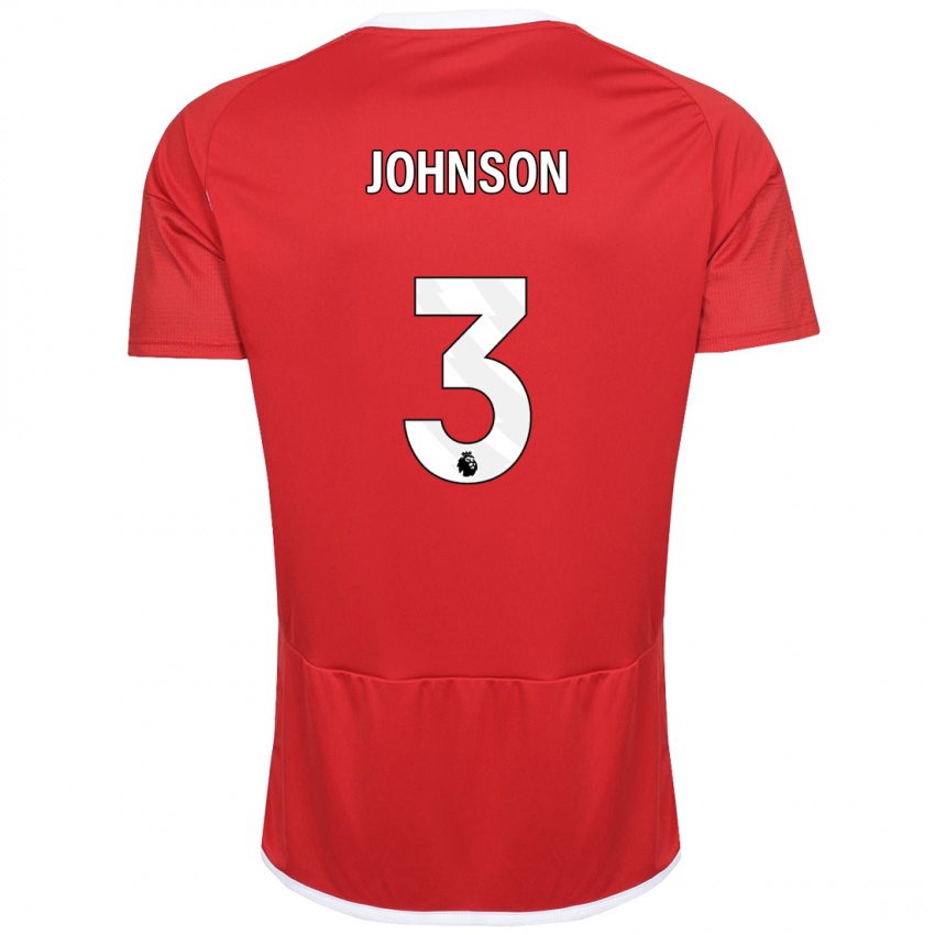 Niño Camiseta Nat Johnson #3 Rojo 1ª Equipación 2023/24 La Camisa Perú