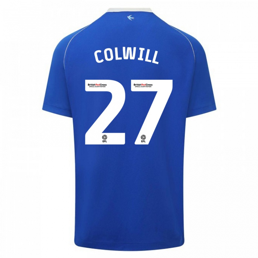 Niño Camiseta Rubin Colwill #27 Azul 1ª Equipación 2023/24 La Camisa Perú