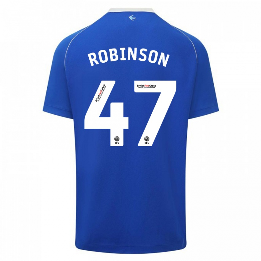 Niño Camiseta Callum Robinson #47 Azul 1ª Equipación 2023/24 La Camisa Perú