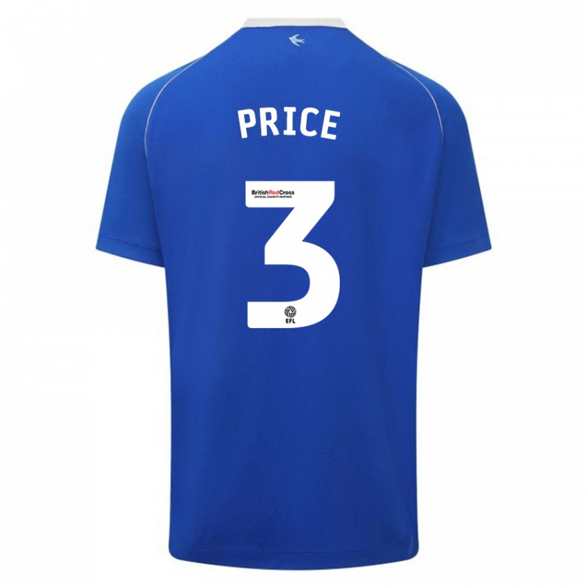 Niño Camiseta Ffion Price #3 Azul 1ª Equipación 2023/24 La Camisa Perú