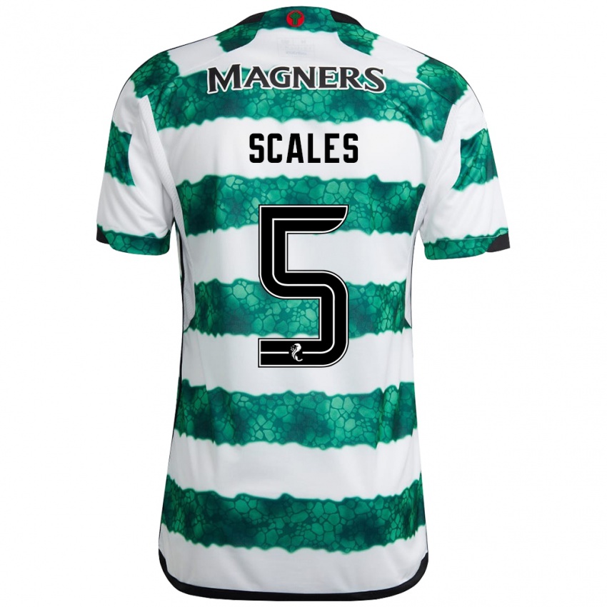 Niño Camiseta Liam Scales #5 Verde 1ª Equipación 2023/24 La Camisa Perú