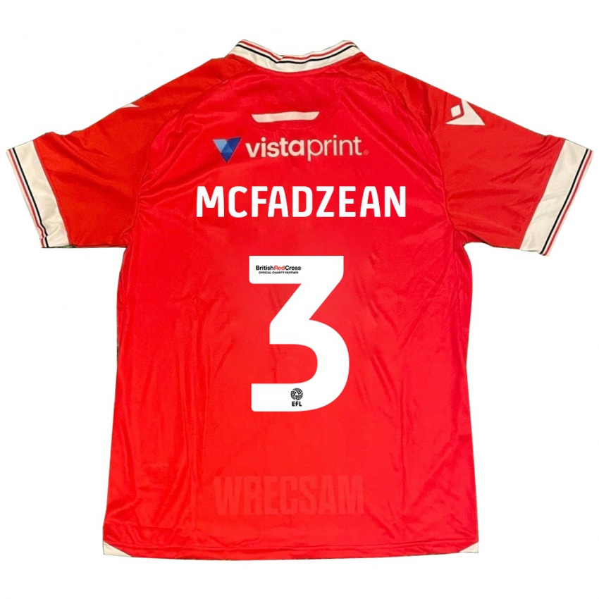 Niño Camiseta Callum Mcfadzean #3 Rojo 1ª Equipación 2023/24 La Camisa Perú