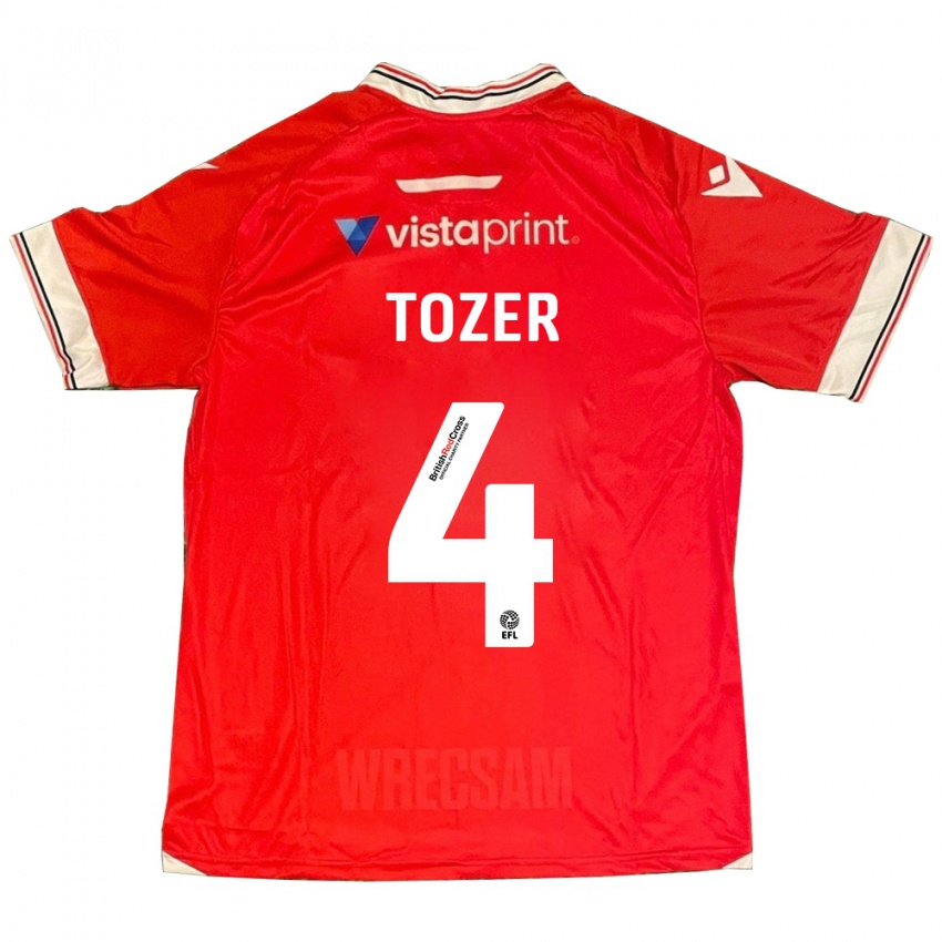 Niño Camiseta Ben Tozer #4 Rojo 1ª Equipación 2023/24 La Camisa Perú