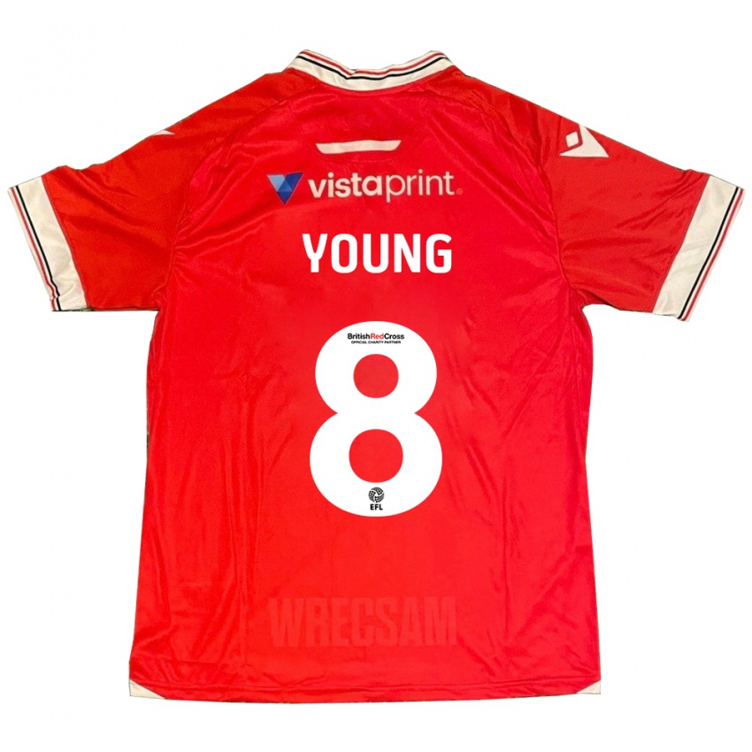 Niño Camiseta Luke Young #8 Rojo 1ª Equipación 2023/24 La Camisa Perú