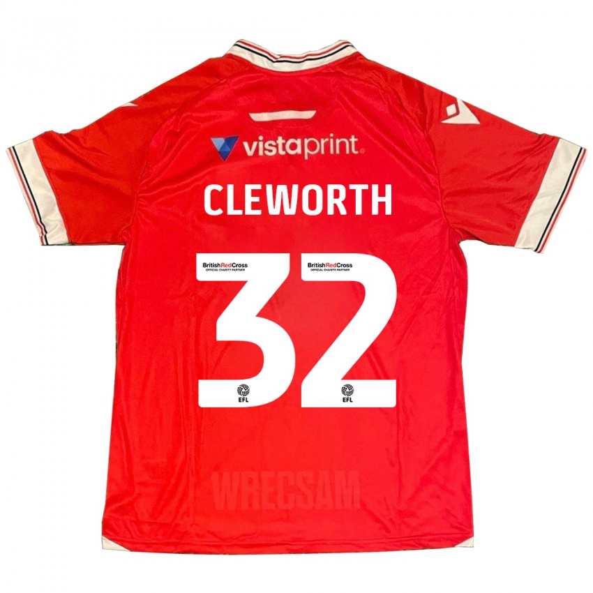 Niño Camiseta Max Cleworth #32 Rojo 1ª Equipación 2023/24 La Camisa Perú