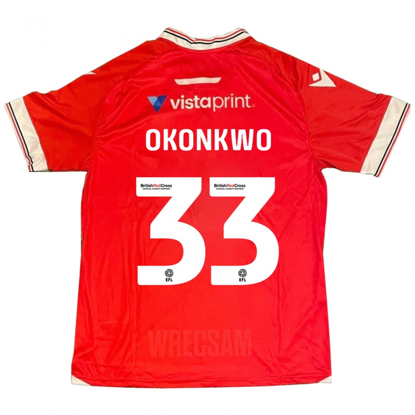 Niño Camiseta Arthur Okonkwo #33 Rojo 1ª Equipación 2023/24 La Camisa Perú