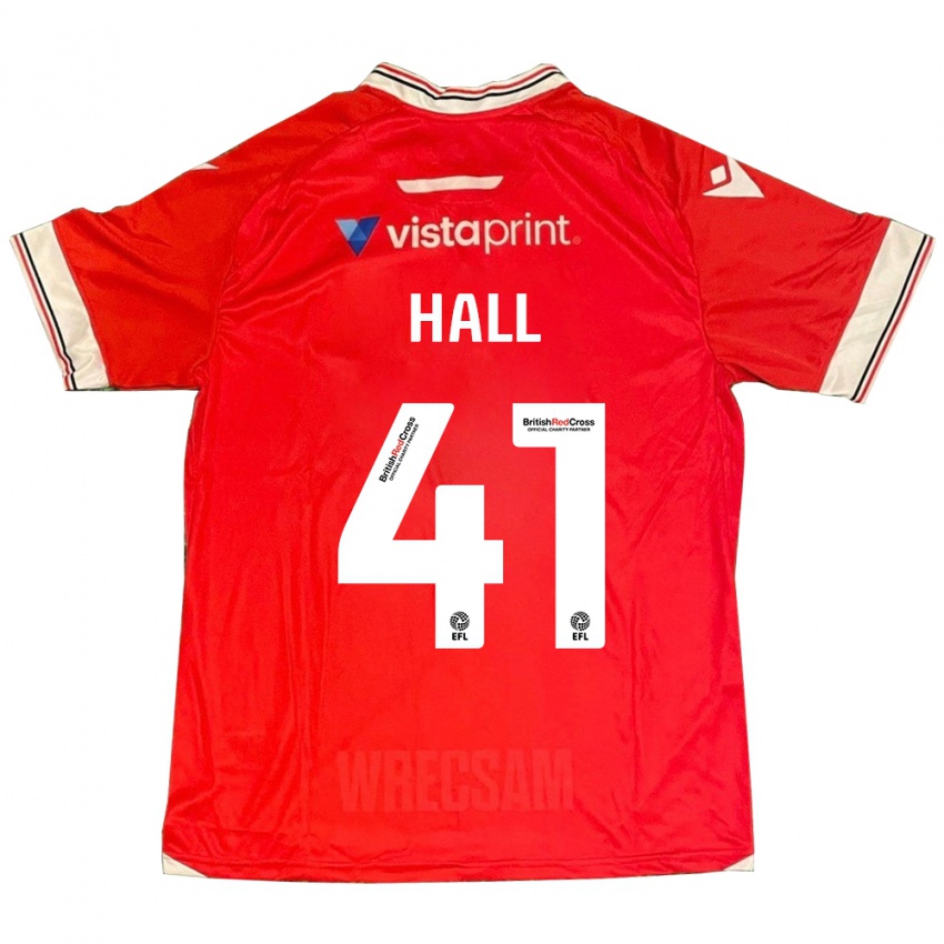 Niño Camiseta Liam Hall #41 Rojo 1ª Equipación 2023/24 La Camisa Perú