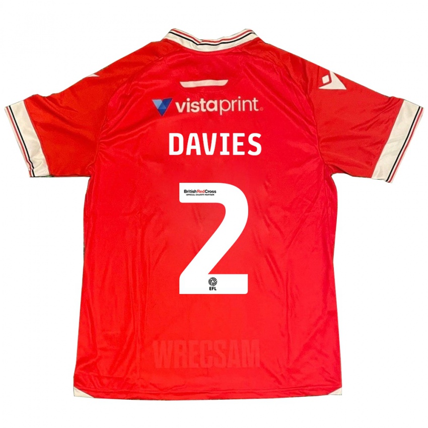 Niño Camiseta Phoebe Davies #2 Rojo 1ª Equipación 2023/24 La Camisa Perú