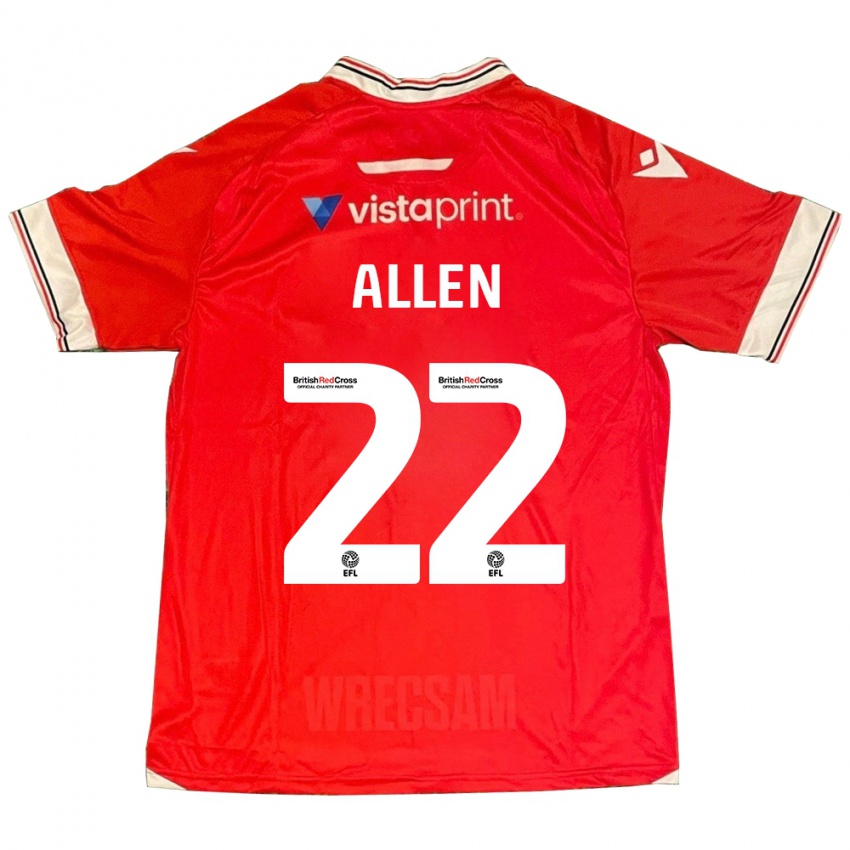 Niño Camiseta Keren Allen #22 Rojo 1ª Equipación 2023/24 La Camisa Perú