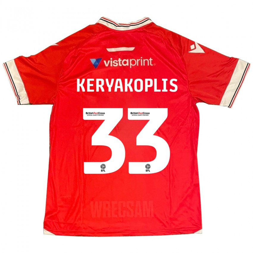 Niño Camiseta Hannah Keryakoplis #33 Rojo 1ª Equipación 2023/24 La Camisa Perú