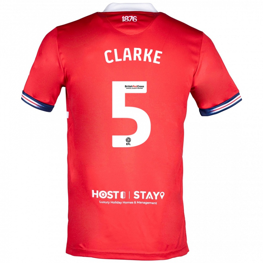 Niño Camiseta Matt Clarke #5 Rojo 1ª Equipación 2023/24 La Camisa Perú