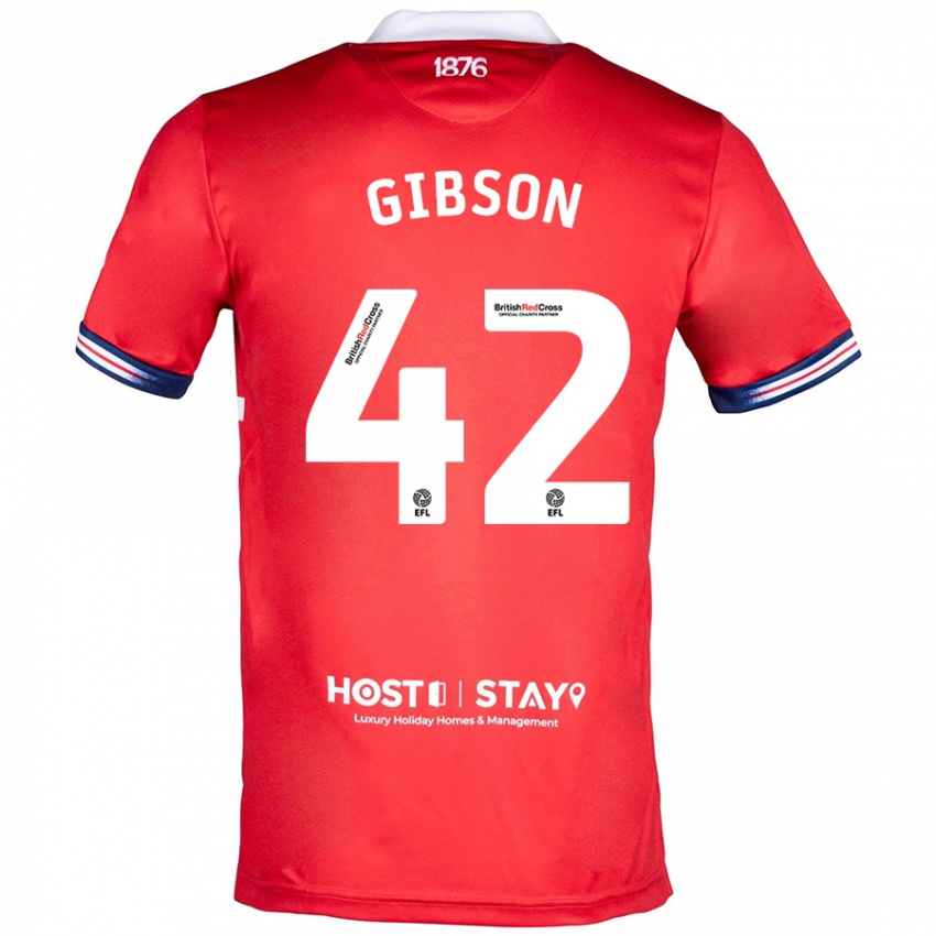 Niño Camiseta Joseph Gibson #42 Rojo 1ª Equipación 2023/24 La Camisa Perú