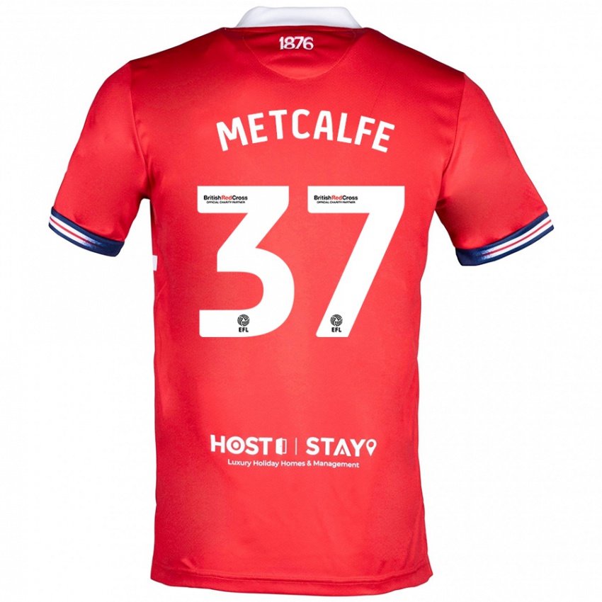 Niño Camiseta Max Metcalfe #37 Rojo 1ª Equipación 2023/24 La Camisa Perú