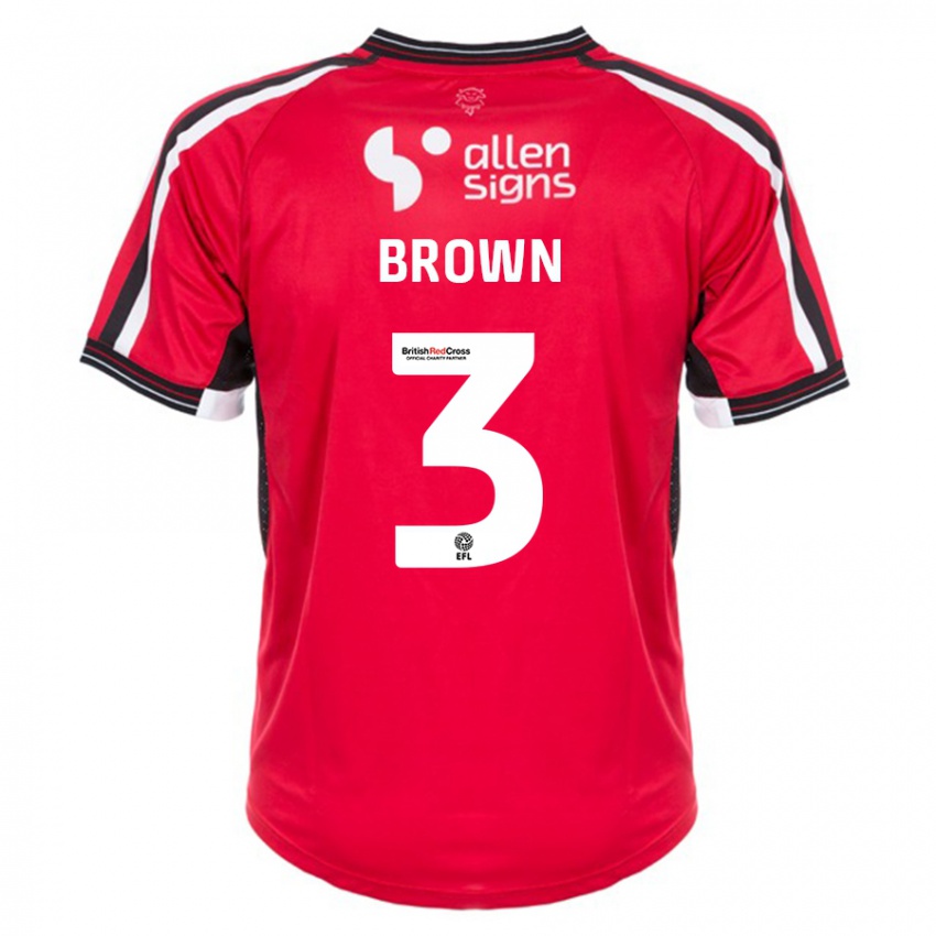 Niño Camiseta Jaden Brown #3 Rojo 1ª Equipación 2023/24 La Camisa Perú