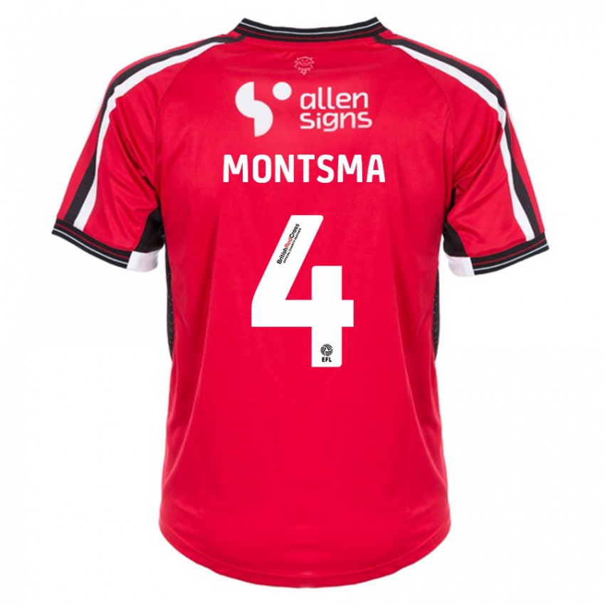 Niño Camiseta Lewis Montsma #4 Rojo 1ª Equipación 2023/24 La Camisa Perú