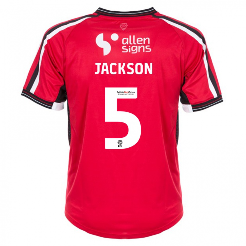 Niño Camiseta Adam Jackson #5 Rojo 1ª Equipación 2023/24 La Camisa Perú