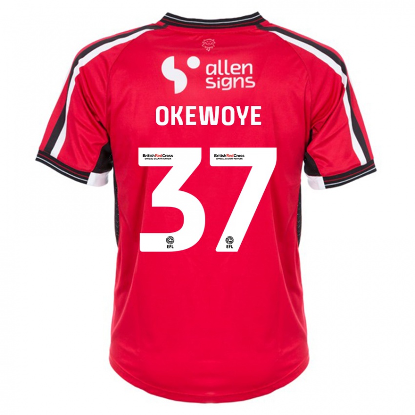 Niño Camiseta Gbolahan Okewoye #37 Rojo 1ª Equipación 2023/24 La Camisa Perú