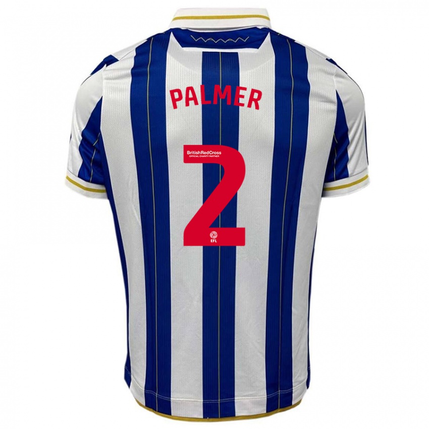 Niño Camiseta Liam Palmer #2 Azul Blanco 1ª Equipación 2023/24 La Camisa Perú