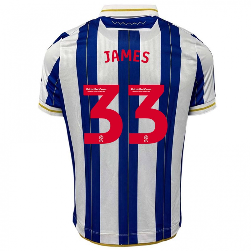 Niño Camiseta Reece James #33 Azul Blanco 1ª Equipación 2023/24 La Camisa Perú