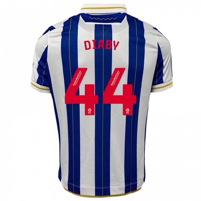 Niño Camiseta Momo Diaby #44 Azul Blanco 1ª Equipación 2023/24 La Camisa Perú