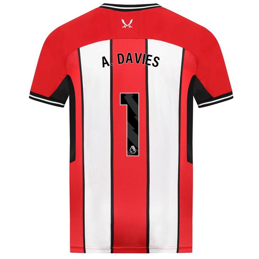 Niño Camiseta Adam Davies #1 Rojo 1ª Equipación 2023/24 La Camisa Perú