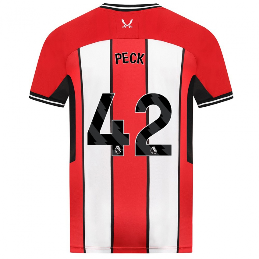 Niño Camiseta Sydie Peck #42 Rojo 1ª Equipación 2023/24 La Camisa Perú