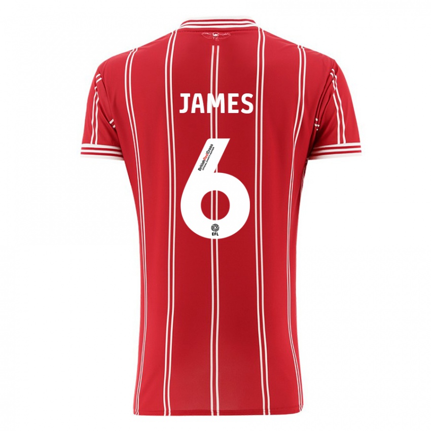 Niño Camiseta Matty James #6 Rojo 1ª Equipación 2023/24 La Camisa Perú