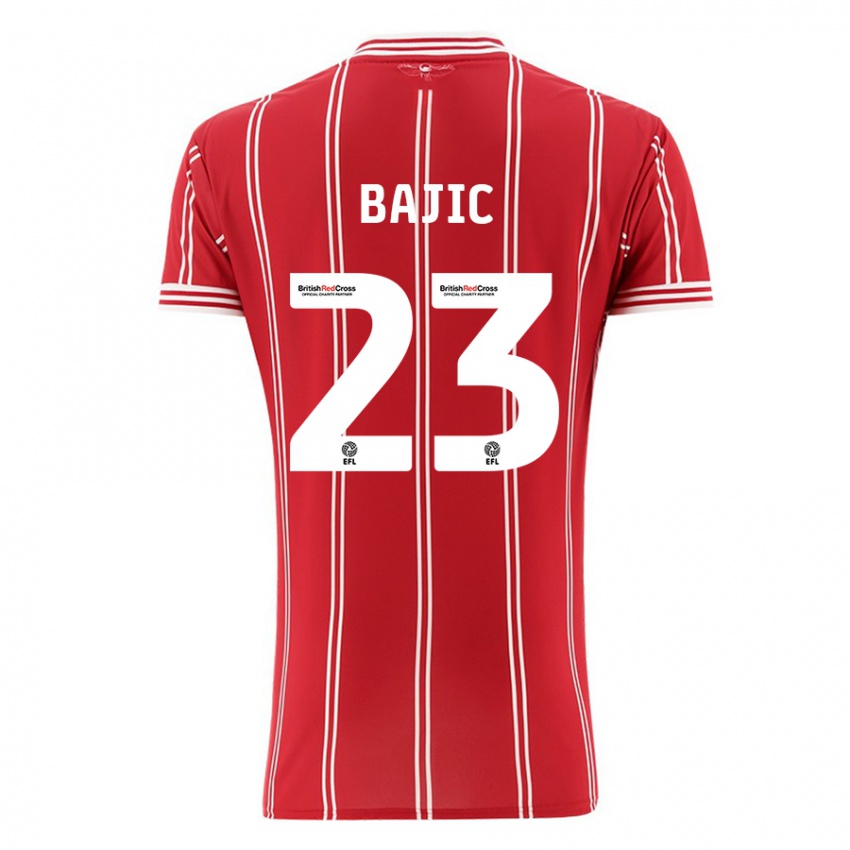 Niño Camiseta Stefan Bajic #23 Rojo 1ª Equipación 2023/24 La Camisa Perú