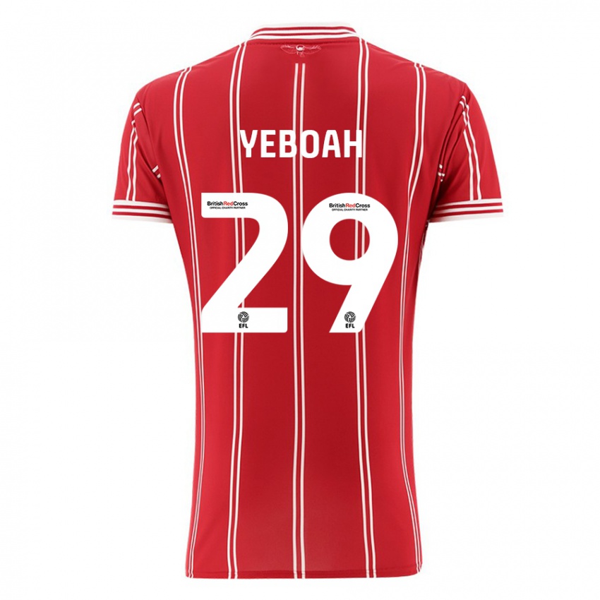 Niño Camiseta Ephraim Yeboah #29 Rojo 1ª Equipación 2023/24 La Camisa Perú