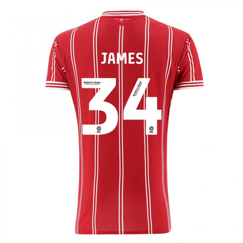 Niño Camiseta Joseph James #34 Rojo 1ª Equipación 2023/24 La Camisa Perú