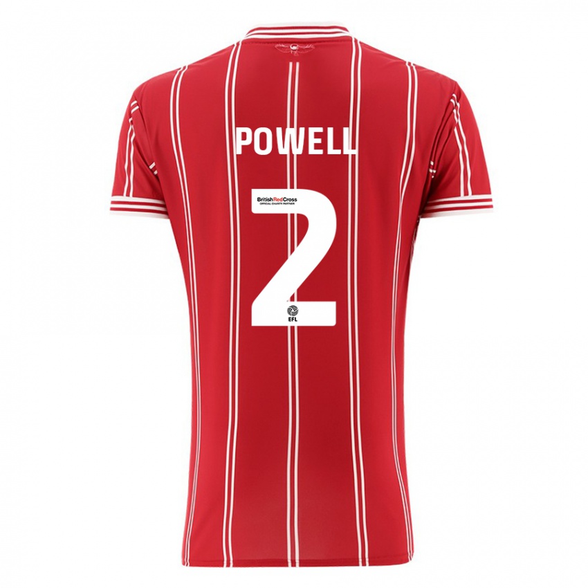 Niño Camiseta Ella Powell #2 Rojo 1ª Equipación 2023/24 La Camisa Perú