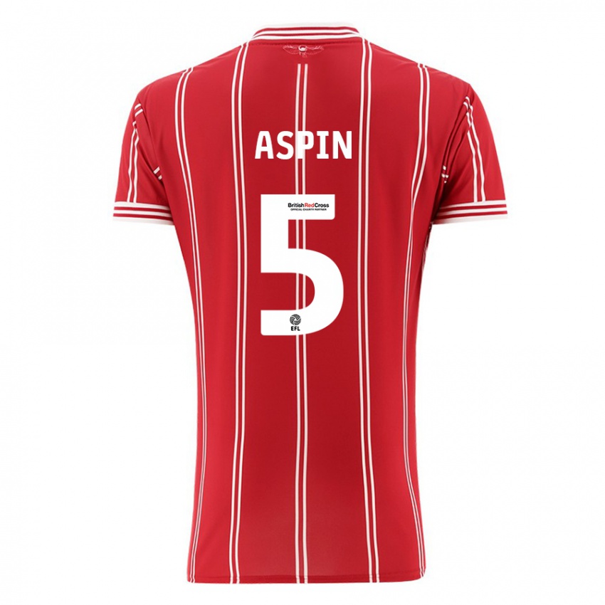 Niño Camiseta Brooke Aspin #5 Rojo 1ª Equipación 2023/24 La Camisa Perú