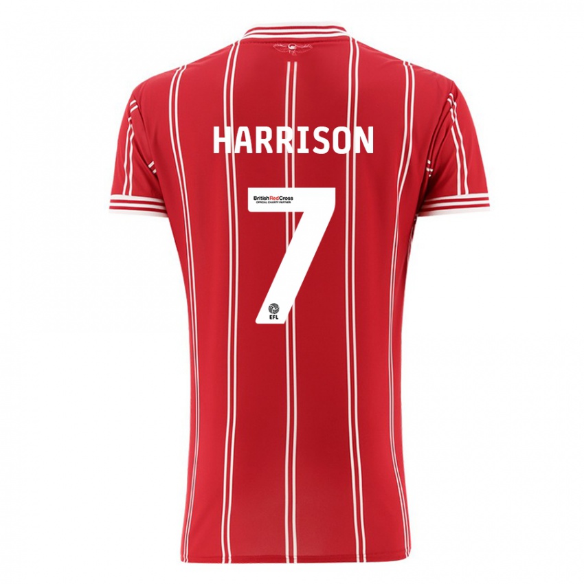 Niño Camiseta Abi Harrison #7 Rojo 1ª Equipación 2023/24 La Camisa Perú