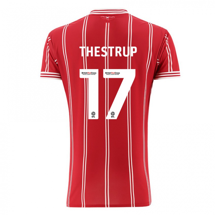 Niño Camiseta Amalie Thestrup #17 Rojo 1ª Equipación 2023/24 La Camisa Perú