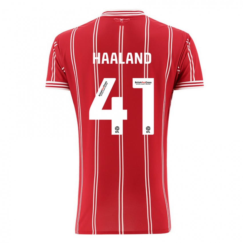 Niño Camiseta Benedicte Haaland #41 Rojo 1ª Equipación 2023/24 La Camisa Perú